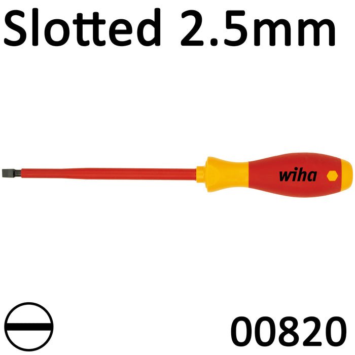 Ձ/մեխ. Պտուտակահան Wiha SoftFinish® electric, Slotted 2.5 / 75 mm (00820)