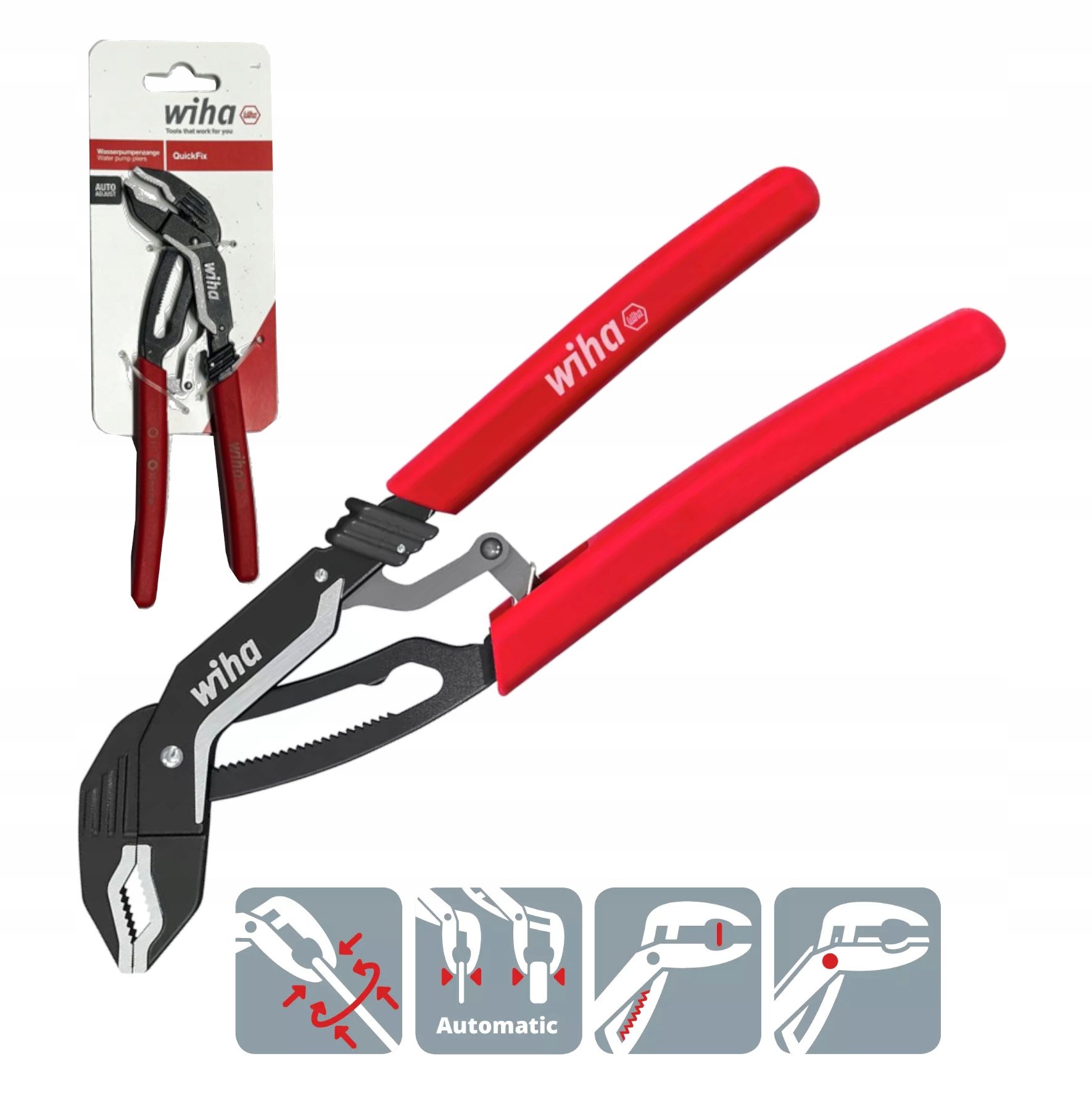 Աքցան ջրի պոմպի Wiha  QuickFix Classic, 180 մմ (46614) 2
