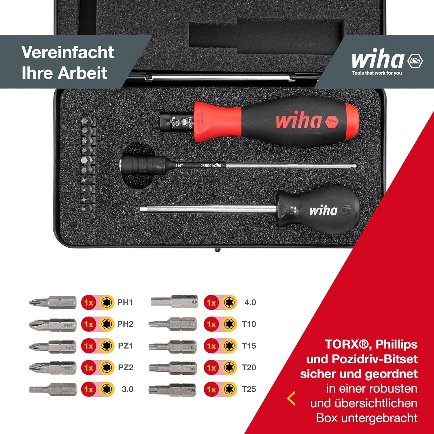 Ձ/մեխ. Պտուտակահանների հավաքածու Wiha TorqueVario®-S 0.8–5.0 Nm,  տուփով (26893) 3